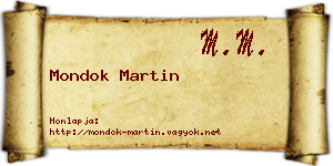 Mondok Martin névjegykártya